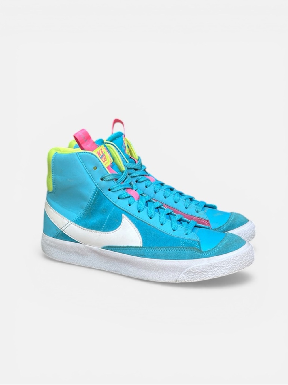 Nike Blazer Mid '77 GS 'Dance' in the Baltic Blue, Volt, and Pink Glow